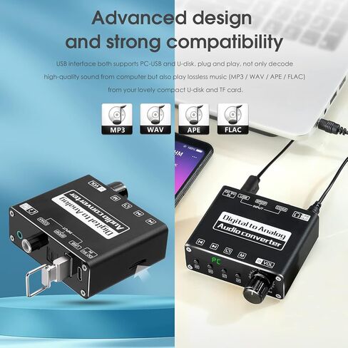 محول صوت صغير من الألياف الرقمية S/PDIF إلى تناظري مع بلوتوث USB DAC أمبير in Kuwait