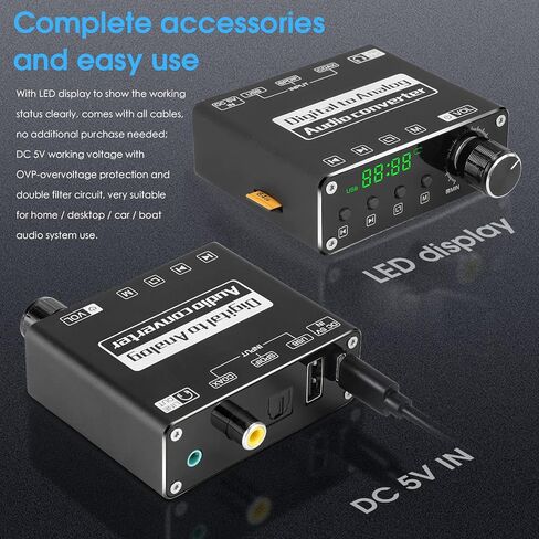 محول صوت صغير من الألياف الرقمية S/PDIF إلى تناظري مع بلوتوث USB DAC أمبير in Kuwait