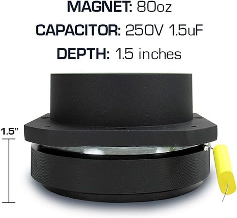 VOYZ 600 Watt Super Tweeter 2KHz - 25KHz - 5" Supper Bullet Tweeter - Heavy Duty Super Strong Ferrite Magnet Tweeter with Titanium Diaphragm 4-8 ohms Includes Crossover Capacitor (VZ-47A) in Kuwait