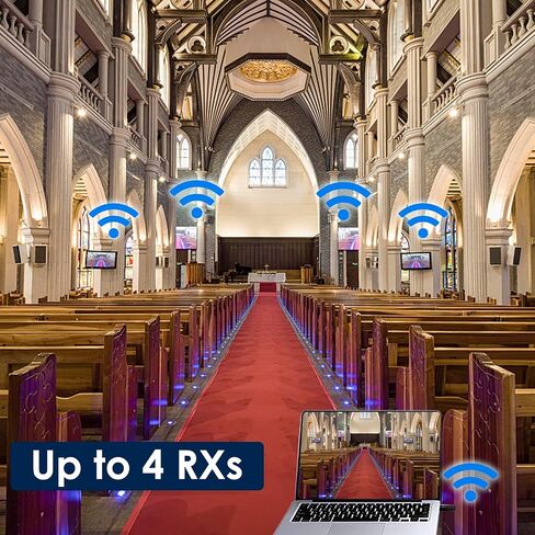 RGBlink Wireless HDMI Transmitter and Receiver 4K Kit,Plug and Play,Wireless HDMI Extender Multiple Receivers,Supports PC/Phones/Laptop for Meetings Live Broadcasts Zoom 3840×2160@60Hz Output in Kuwait