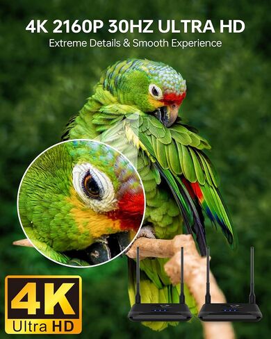جهاز إرسال واستقبال HDMI لاسلكي 4K من Anrewa، 2160P 30HZ، 820FT، واي فاي مزدوج 5 جيجاهرتز، 9 قنوات قابلة للضبط، 433 ميجابت في الثانية، 1 Tx إلى 3 Rxs، تمديد جهاز التحكم عن بعد بالأشعة تحت الحمراء، حلقة HDMI 4K، Anrewa 950 in Saudi Arabia