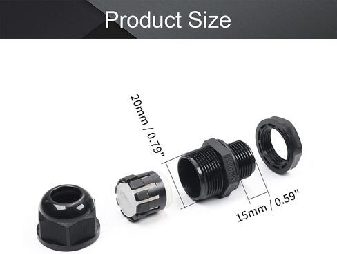 Fielect PG16 Cable Gland Flat Hole Type Waterproof Joint Adjustable Locknut for 4mmx10mm Dia Wire, 1Pcs in Saudi Arabia