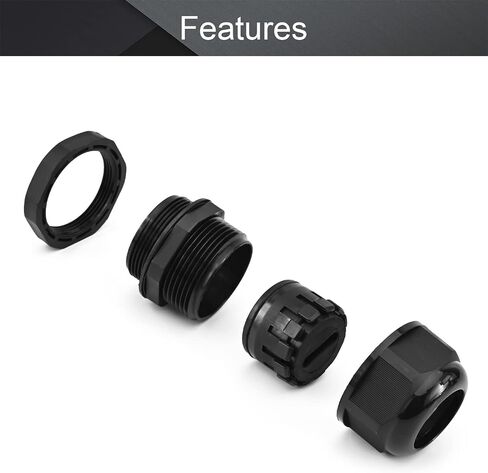 Fielect PG16 Cable Gland Flat Hole Type Waterproof Joint Adjustable Locknut for 4mmx10mm Dia Wire, 1Pcs in Saudi Arabia
