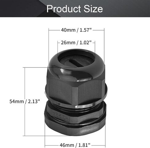 Fielect PG16 Cable Gland Flat Hole Type Waterproof Joint Adjustable Locknut for 4mmx10mm Dia Wire, 1Pcs in Saudi Arabia
