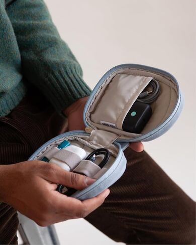 Day Owl Recycled Travel Tech Accessories Cord Pouch, Dusk Grey in Kuwait