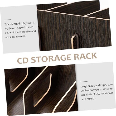 UKCOCO 1 قطعة CD عرض موقف حامل سجل خشبي ألبوم تخزين حامل صناديق تخزين لتنظيم سطح المكتب تخزين الرف سطح المكتب حاوية تخزين القرص حامل مدير الخشب CD in Kuwait