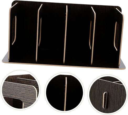 UKCOCO 1 قطعة CD عرض موقف حامل سجل خشبي ألبوم تخزين حامل صناديق تخزين لتنظيم سطح المكتب تخزين الرف سطح المكتب حاوية تخزين القرص حامل مدير الخشب CD in Kuwait