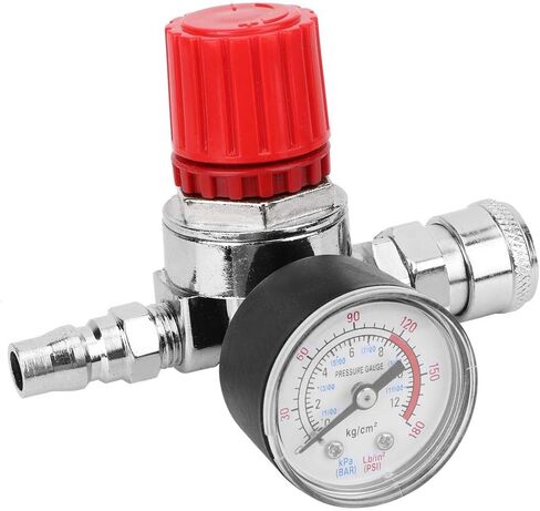 DEWIN Air Compressor Pressure Regulator, 0.8mpa Switch Control Valve Gauge with Male/Female Connector for Regulate Air Pressure and Energize Energy and Shut Down The Compressor etc in Saudi Arabia