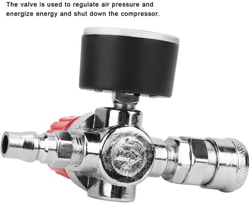 DEWIN Air Compressor Pressure Regulator, 0.8mpa Switch Control Valve Gauge with Male/Female Connector for Regulate Air Pressure and Energize Energy and Shut Down The Compressor etc in Saudi Arabia