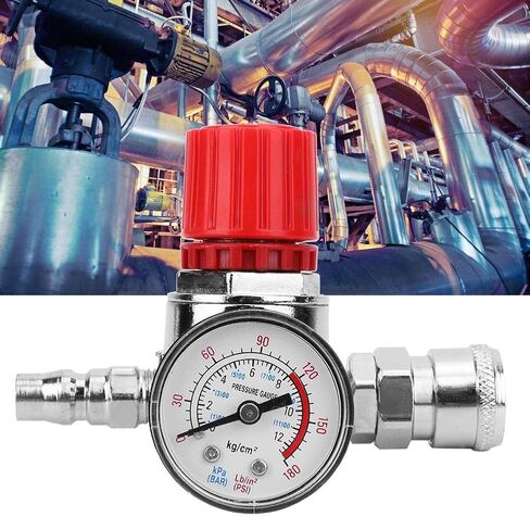 DEWIN Air Compressor Pressure Regulator, 0.8mpa Switch Control Valve Gauge with Male/Female Connector for Regulate Air Pressure and Energize Energy and Shut Down The Compressor etc in Saudi Arabia