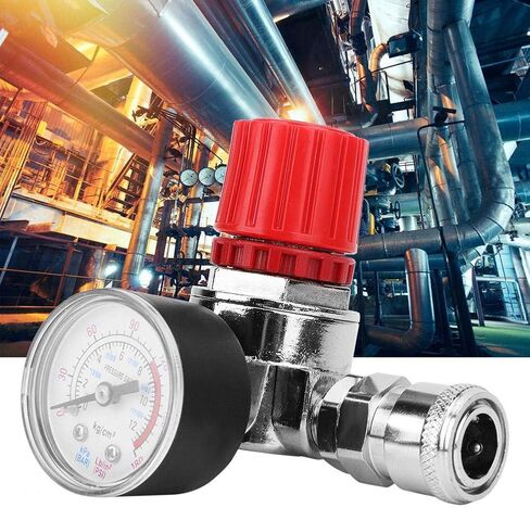 DEWIN Air Compressor Pressure Regulator, 0.8mpa Switch Control Valve Gauge with Male/Female Connector for Regulate Air Pressure and Energize Energy and Shut Down The Compressor etc in Saudi Arabia