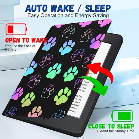 Wazzasoft لحالة Kindle Paperwhite الجيل العاشر 2018 الإصدار 6 "للنساء الفتيات لطيف غطاء فوليو تصميم الأزياء جرلي Kawaii زهرة الأزهار المراهقين لKindle Paperwhite 2018 حالة 6 بوصة PQ94WIF in Kuwait