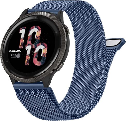 Metal Bands for Garmin Vivoactive 4 Band, Garmin Venu 2 Bands Women Men, Stainless Steel Replacement Wristband Strap Compatible with Garmin vivoactive 4 / Venu 2 / Forerunner 255 Smart Watch in Saudi Arabia