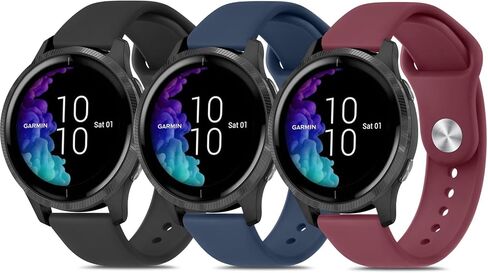 أساور Meliya متوافقة مع Garmin Venu 2 Plus / Venu Sq / Venu / Vivoactive 3 Watch Band Women Men، 3 عبوات 20 مم سريعة الإصدار من السيليكون الناعم الرياضي البديل لساعة Garmin Vivomove Sport، Vivoactive 3 Music، Forerunner 645 / 245 Music Smart Wat in Kuwait