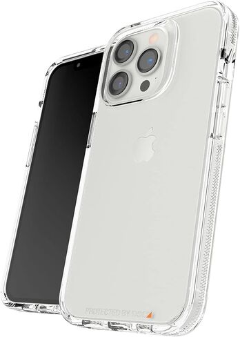 حافظة Gear4 الشفافة لهاتف iPhone 13 PRO، متوافقة مع الشحن اللاسلكي، نحيفة وخفيفة الوزن [13 FT D30 Impact Protection] سلسلة Crystal Palace، شفافة in Kuwait