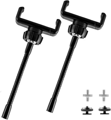 حامل هاتف للحلقة الخفيفة وحامل ثلاثي القوائم مع محول 1/4 ومحول الحذاء الساخن، ومحول تثبيت حامل ثلاثي القوائم للهاتف المرن (أسود) in Kuwait