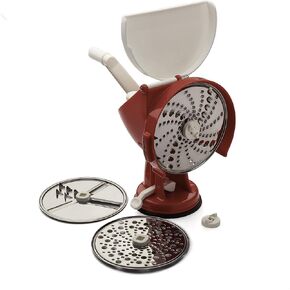 محضرة الطعام اليدوية من كينجز كاونتي تولز | 3 أقراص قطع من الفولاذ المقاوم للصدأ | قاعدة أكواب شفط للاستقرار | لا حاجة للسكاكين | أداة مطبخ إيطالية الصنع in Kuwait