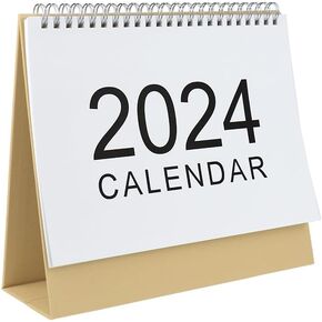 2024 تقاويم مكتبية واقفة، تقويم مكتبي صغير 2024، طاولة سلكية، تصميم بسيط، جدولة شهرية من سبتمبر 2023 إلى ديسمبر 2024 (S)