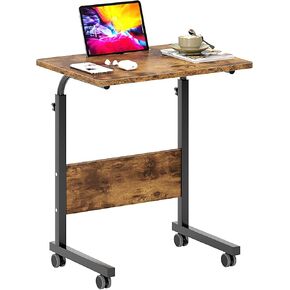 SogesHome 31.5 inch Adjustable Mobile Bed Table Portable Laptop Computer Stand Desks with Tablet Slot Cart Tray, Black in Kuwait