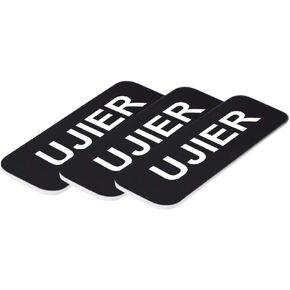 Ujier 1 x 3 Name Tag, Brushed Gold (3 Pack)