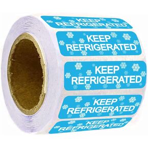 wootile Rectangle Keep Refrigerated Stickers Waterproof Shipping Labels 0.5 X 1.5 Inch Fluorescent Blue Keep REFRIGERATED/Cold Food Packaging Warning Labels 500 Adhesive Labels for Pharmacy,Drug Store