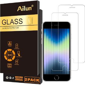 Ailun 2 Pack Screen Protector for iPhone SE 2020/2022 | 0.33mm, 4.7 Inch, Tempered Glass, Case Friendly, iPhone SE 2nd/3rd Generation in Kuwait