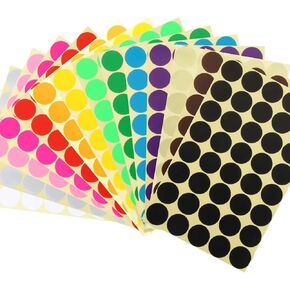 JANYUN Multicolor Dot Stickers, 2688Pcs 3/4 Inch Round Coding Circle Dot Labels for for Classroom Office Student in Kuwait
