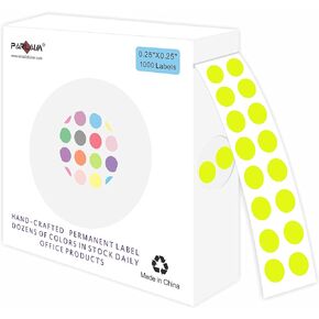 PARLAIM 1/4 Inch Round Permanent Adhesive Color-Code Dot Stickers,1000 Stickers Roll dots Label Dispenser Box Green Circle Stickers Labels (Green)