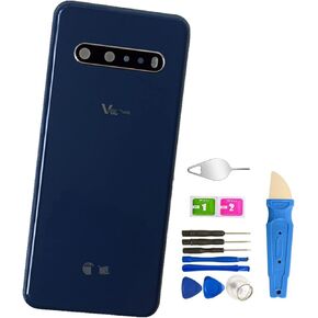 استبدال الزجاج الخلفي V60 ThinQ مع أجزاء باب غطاء الشريط المثبت مسبقًا لهاتف LG V60 ThinQ جميع الموديلات + الأدوات (أزرق) in Kuwait