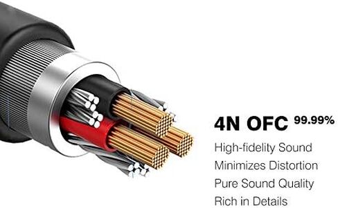 DUKABEL 2-Male RCA to AUX Cable, 4 Feet 3.5mm to RCA Audio Adapter | HiFi Sound, Nylon Braided Cord, for Phone Speaker MP3 Tablet HDTV and home audio systems in Kuwait