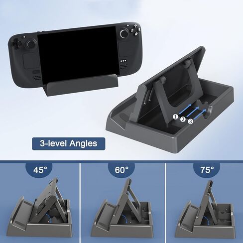 Upgraded Stand Base Compatible Dock for Valve Steam Deck, Anti-Slip Adjustable Foldable Stand Base Compatible with Steam Deck Accessories Holder Stand in Saudi Arabia
