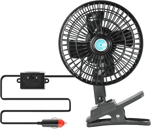 KAGOR 12V سيارة مروحة 7 "مروحة تبريد السيارة المعدنية السيارات سيارة كليب مروحة قوية هادئة التهوية الكهربائية تنفيس المشجعين مع مشبك قابل للتعديل وقابس ولاعة السجائر للسيارة / السيارة in Kuwait