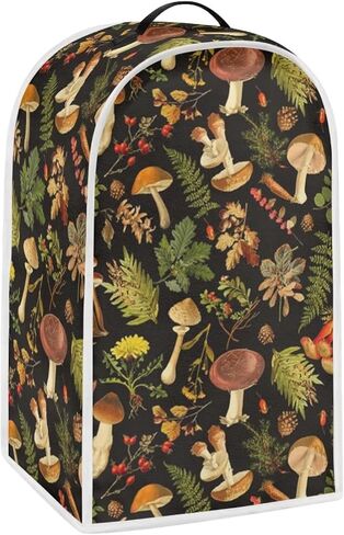 Gomyblomy Vintage Mushrooms Blender Cover, Food Processor Cover with Handle, Cabinet Appliance Dust Protector, Coffee Machine Dust Cover, Kitchen Decorations in Saudi Arabia