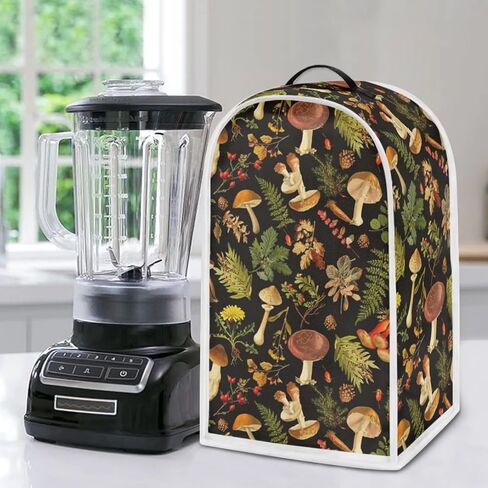 Gomyblomy Vintage Mushrooms Blender Cover, Food Processor Cover with Handle, Cabinet Appliance Dust Protector, Coffee Machine Dust Cover, Kitchen Decorations in Saudi Arabia
