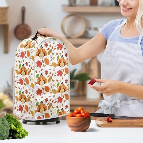 Gomyblomy Vintage Mushrooms Blender Cover, Food Processor Cover with Handle, Cabinet Appliance Dust Protector, Coffee Machine Dust Cover, Kitchen Decorations in Saudi Arabia