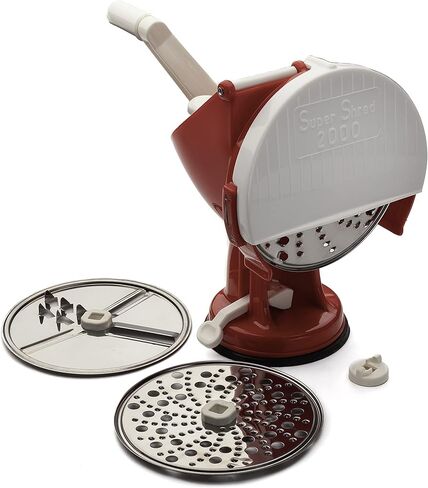 محضرة الطعام اليدوية من كينجز كاونتي تولز | 3 أقراص قطع من الفولاذ المقاوم للصدأ | قاعدة أكواب شفط للاستقرار | لا حاجة للسكاكين | أداة مطبخ إيطالية الصنع in Kuwait