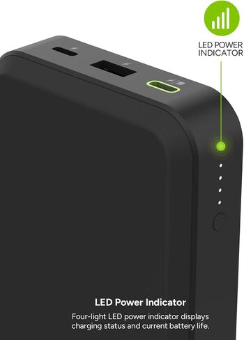 mophie powerstation prime10 - Portable Power Bank with 10,000mAh Internal Battery, 18W USB-C PD Fast Charging, Charge 3 Devices Simultaneously, LED Power Indicator in Kuwait