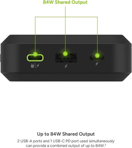 mophie powerstation prime10 - Portable Power Bank with 10,000mAh Internal Battery, 18W USB-C PD Fast Charging, Charge 3 Devices Simultaneously, LED Power Indicator in Kuwait