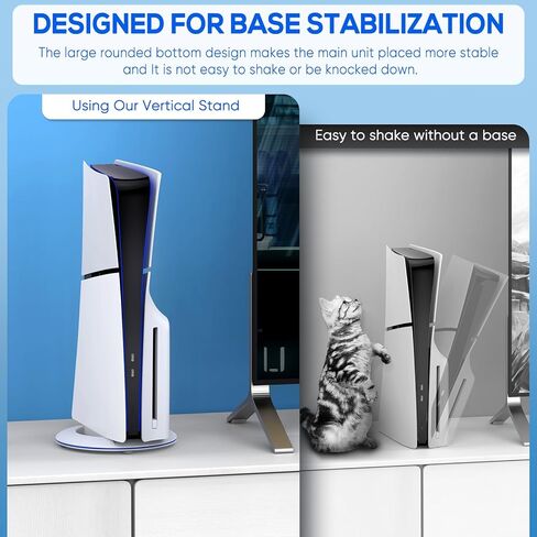 واي يو ايه ان اتش او تي حامل عمودي لوحدة تحكم بلاي ستيشن 5، ملحقات محطة تبريد لوحدة تحكم بلاي ستيشن 5 سليم، حامل ثابت غير قابل للانزلاق لالعاب بلاي ستيشن 5 اصدار القرص الرقمي in Kuwait