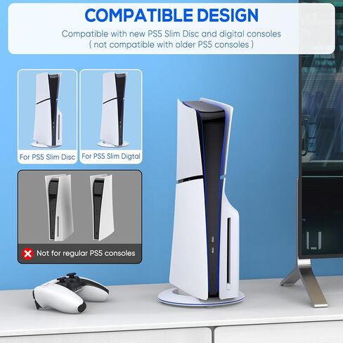 واي يو ايه ان اتش او تي حامل عمودي لوحدة تحكم بلاي ستيشن 5، ملحقات محطة تبريد لوحدة تحكم بلاي ستيشن 5 سليم، حامل ثابت غير قابل للانزلاق لالعاب بلاي ستيشن 5 اصدار القرص الرقمي in Kuwait