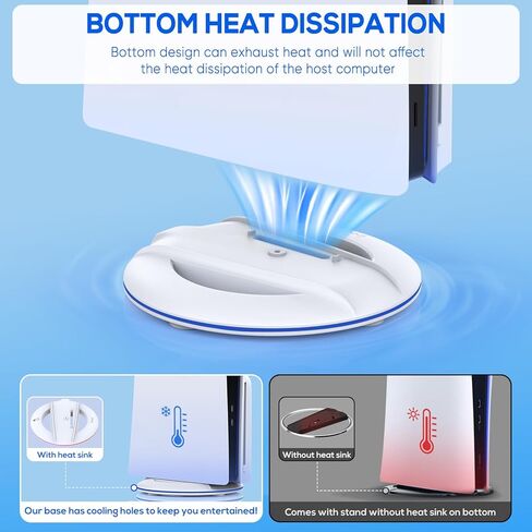 واي يو ايه ان اتش او تي حامل عمودي لوحدة تحكم بلاي ستيشن 5، ملحقات محطة تبريد لوحدة تحكم بلاي ستيشن 5 سليم، حامل ثابت غير قابل للانزلاق لالعاب بلاي ستيشن 5 اصدار القرص الرقمي in Kuwait