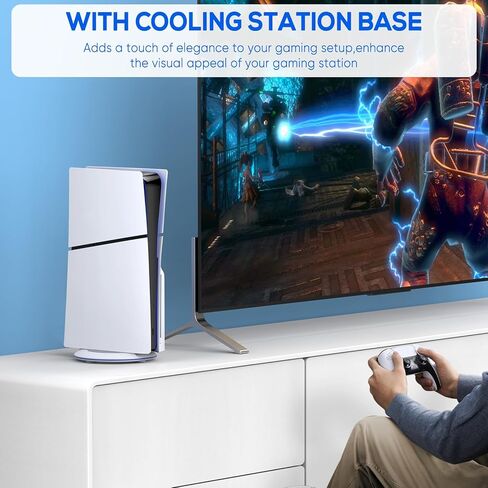 واي يو ايه ان اتش او تي حامل عمودي لوحدة تحكم بلاي ستيشن 5، ملحقات محطة تبريد لوحدة تحكم بلاي ستيشن 5 سليم، حامل ثابت غير قابل للانزلاق لالعاب بلاي ستيشن 5 اصدار القرص الرقمي in Kuwait