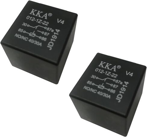 مرحلات السيارات 40 أمبير، مرحل 5 دبابيس، مع مسند ظهر حديدي 12 فولت مرحل سيارة مقاوم للماء، مفتاح مرحل تلقائي، بديل لمحرك قارب السيارة الخارجي (2PCS-SPDT-5PIN-12V-40A-مسند ظهر حديدي) in Kuwait