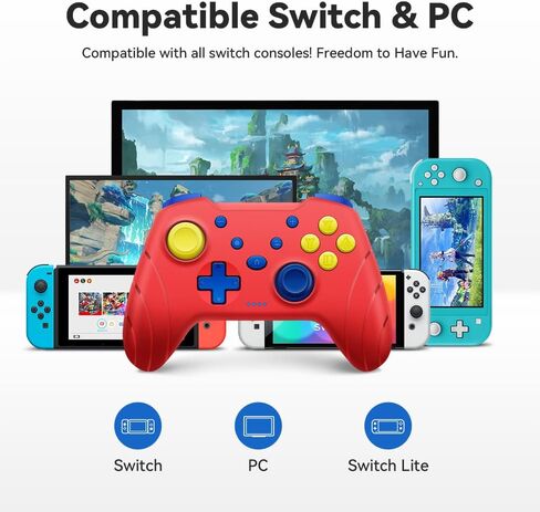 senwoo Switch Controllers Compatible with Switch/Lite/OLED, Switch Pro Controller Motion Control Vibration, Updated Wireless Switch Controller with Wake-up Turbo Screenshot Ergonomics in Kuwait