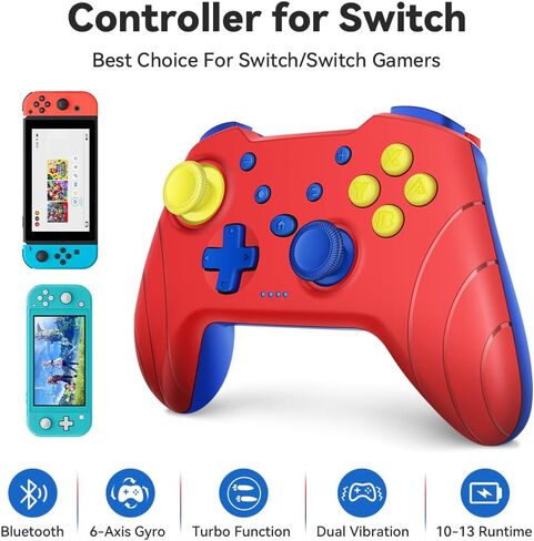 senwoo Switch Controllers Compatible with Switch/Lite/OLED, Switch Pro Controller Motion Control Vibration, Updated Wireless Switch Controller with Wake-up Turbo Screenshot Ergonomics in Kuwait