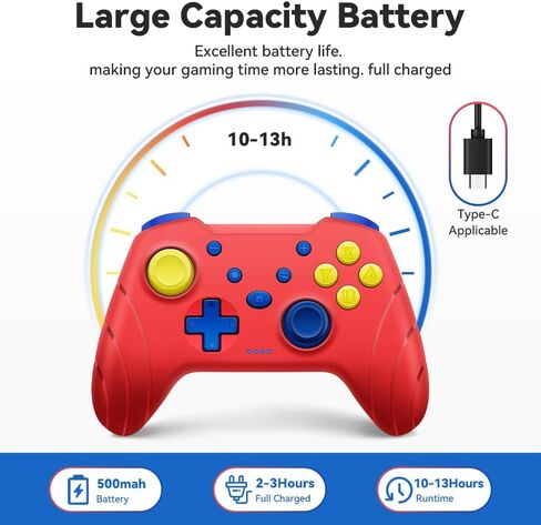 senwoo Switch Controllers Compatible with Switch/Lite/OLED, Switch Pro Controller Motion Control Vibration, Updated Wireless Switch Controller with Wake-up Turbo Screenshot Ergonomics in Kuwait