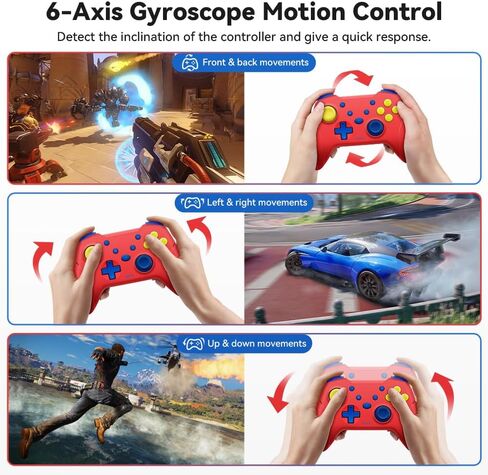senwoo Switch Controllers Compatible with Switch/Lite/OLED, Switch Pro Controller Motion Control Vibration, Updated Wireless Switch Controller with Wake-up Turbo Screenshot Ergonomics in Kuwait