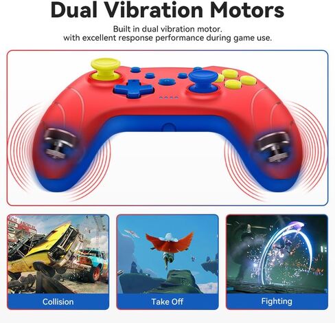 senwoo Switch Controllers Compatible with Switch/Lite/OLED, Switch Pro Controller Motion Control Vibration, Updated Wireless Switch Controller with Wake-up Turbo Screenshot Ergonomics in Kuwait