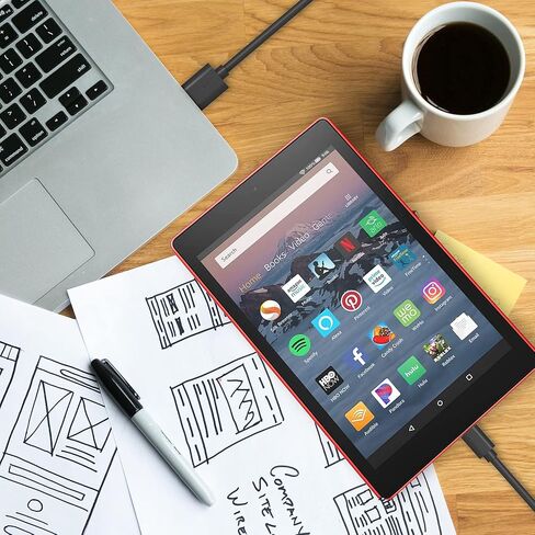 شاحن سريع 15 وات مع كابل USB C بطول 10 أقدام لشحن جهاز Amazon Fire Max 11 اللوحي - إصدار الجيل الثالث عشر 2023، Fire HD10-11th Gen/9th Gen/Fire HD8-10th Gen/Fire HD7-12th Gen/Fire Plus/Fire Kids Pro in Kuwait