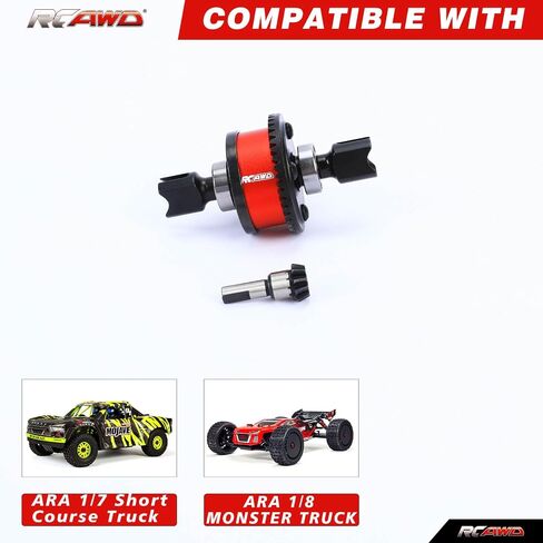 RCAWD 40CrMo Front Rear Diff Set Spiral 43T & Main Input Gear 10T Upgrades for ARRMA 6S Fireteam Mojave, Kraton Notorious Outcast Talion 6S with #45 Bearing Base, Part #ARA310957#ARA311054 in Saudi Arabia